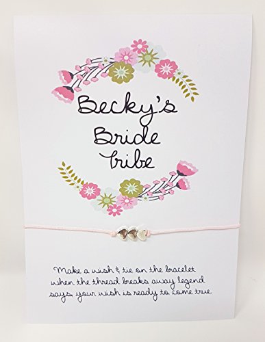 J&R Boutique Personalised Bride Tribe Floral Wedding Wish Bracelet Hen Party Favour Vintage D3 (15)