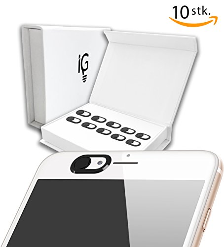 Webcam Abdeckung mit Geschenkbox by innoGadgets | Laptop Webcam Cover | Anti-Spionage Schutz, Kamera Sticker | Ultra dÃ¼nnes Design | Starker Halt mit 3M-Tape + GRATIS E-Book Ã¼ber die gefÃ¤hrlichen Hacker-Angriffe | 10er Pack, schwarz