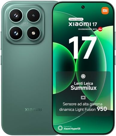 XIAOMI 17, Smartphone 12+256 GB, Venture Green, Lenti Leica Summilux