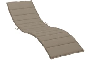 vidaXL Coussin de Chaise Longue, Coussin de Bain de Soleil, Coussins de Transat, Coussin pour Chaise de Jardin Patio Extérieur Arrière-Cour, Taupe 200x50x3 cm Tissu Oxford