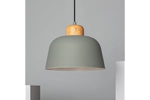 LEDKIA LIGHTING Hängeleuchte aus Metall und Holz Wawak 260x1690 mm Seladonfarbe E27 Metall für Wohnzimmer, Küche, Schlafzimmer