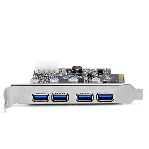CSL - Tarjeta controladora USB 3 0  Super Speed  de 4 puertos PCIe Express   Tarjeta de expansi  n USB 3 0   Nuevo modelo   nuevos controladores   Distribuidor interno USB