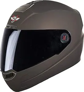 Steelbird SBA-1 7Wings ABS Material Shell Full Face Matt Finish Helmet (Large 600 Mm, Royal Brown with Smoke Visor)