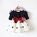 Zhuannian Baby Girls Long Sleeve Spot Bowknot Organza Dress (3-6 months, Navy Blue)