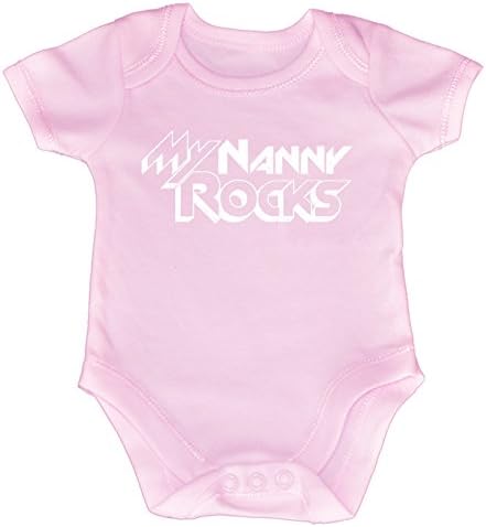 123t Baby MY NANNY ROCKS Babygrow (3-6 Months SHORT SLEEVE - Pink) Newborn Gift Christening Gift Baby Present