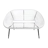 Flache, elegante Füße Retro Lounge Bank Acapulco Mexiko Design Indoor & Outdoor Rahmen & Füße Pulverbeschichtet; Farbe Weiss