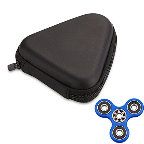 Box, SHOBDW Gift For Fidget Hand Spinner Triangle Finger Toy Focus ADHD Autism Bag Box Carry Case Packet (9*3.5cm, Black)