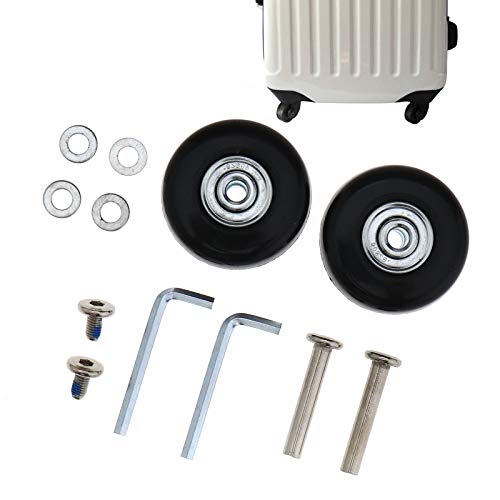 Create Idea 2 Set Valise Roues Remplacement en Caoutchouc Bagage de Rechange Essieux Réparation Accessoires OD 45mm