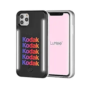 Kodak x Lumee by Case-Mate - iPhone 11 Pro Max - Dual Light Up Selfie Case - Front & Rear Illumination - Kodak Logo - Matte Black