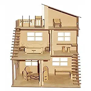 Amisha Gift Gallery Dollhouse for Girls with Furniture Made by Wooden, Doll House for Kids, Girls and Boys (New Dollhouse) (Doll House - Dream House)