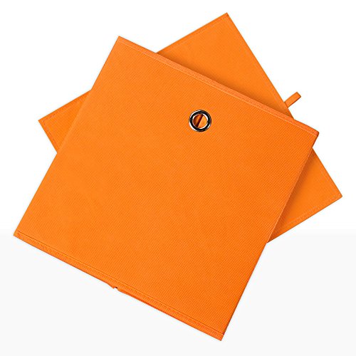4er Set Faltbox in der Farbe Orange 32 x 32 cm Faltkiste Regalkorb Regalbox Kinderbox Einschubkorb Aufbewahrungsbox Stoffbox - 3