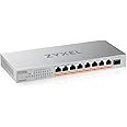 Zyxel 8-Port PoE 2.5G Multi-Gig Unmanaged Switch @ 100W with 8 x PoE++(60W) | 1 x 10G SFP+ |desktop or wall mount [XMG-108HP]