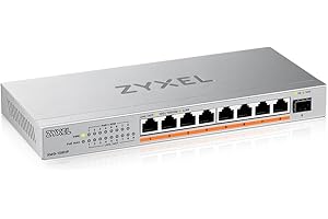 Zyxel 8-Port PoE 2.5G Multi-Gig Unmanaged Switch @ 100W mit 8 x PoE++(60W), 1 x 10G SFP+ |Desktop- oder Wandmontage [XMG-108HP]