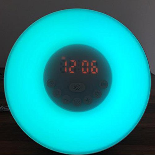 Pingenaneer Wake-Up Light LED Lichtwecker Aufwachen mit Licht Sonnenaufgangfunktion , Schlummerfunktion , FM Radio Funktion , 6 Wecker Töne , 7Farben - 4