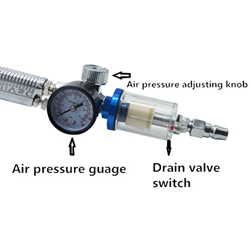 Latinaric 1/4″ Luftdruckregler Filterdruckminderer mit Manometer und Wasserfängerfilter - 4