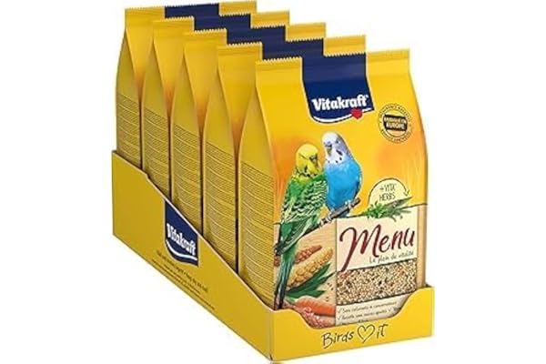 VITAKRAFT - Menu Perruche - Alimentation Complète pour Oiseaux Domestiques - Riche en Vitamines, Minéraux Et Oligo-Éléments - (1X900G)