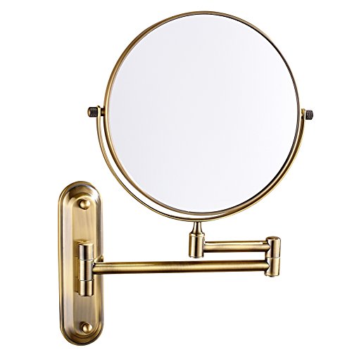 GuRun 1 /7-Fach Vergrößerung Doppelseitiger Wand Kosmetikspiegel,Ø rund 20cm, Bronze M1206K(8in,7x) - 4