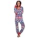 Produktbild Weihnachten Jumpsuit Damen, Cooljun Kuscheliger Sweat Overall Ganzkörperanzug mit Renntier- Eiskristalle Motive Relaxen Chillen Hoodie Performance Anzug Overall (Medium, Blau)