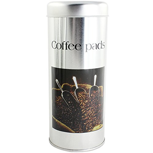 COM-FOUR® 4x Kaffeepad-Dose, Dekodose, verschiedene Dekore, Aufbewahrungsbehälter für Kaffeepads (4 Stück – Set 2) - 6