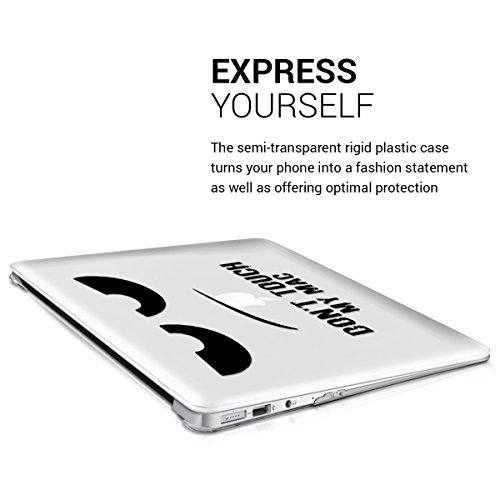 kwmobile Crystal Hülle für Apple MacBook Air 13″ (ab Mitte 2011) Hard Case – dünne durchsichtige transparente Schutzhülle Cover Tasche Don’t touch my Mac Design Schwarz Transparent - 4