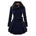 Produktbild Kavitoz Damen Winter Mantel mit Knopf Elegante Schlank Jacke Party Mode Warm Oberteile Outwear (Dunkelblau, M)