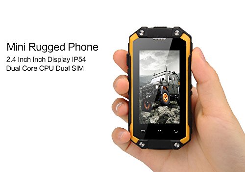 '2.4 Mundo Más pequeño Mini Impermeable Android Phone J5 (ysfen) Dual SIM Bluetooth WiFi (Amarillo) - Sudroid