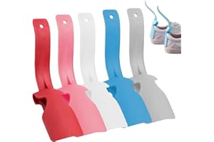 FIBOUND 5 Pcs Lazy Shoes Helper Slider, Easy On Shoes Plastic Shoehorn, Lazy Shoe Helper, Lazy Shoe Helper Portable Shoe Horn, Shoe Horn Lazy, for Men, Women, Children, Parents