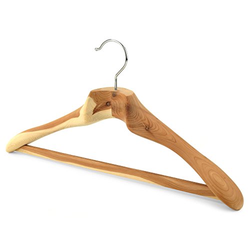 Kleiderbügel aus robustem Zedernholz mit Anti-Rutsch-Einlage auf dem Hosensteg – ca. 50 cm XL Hangerworld - 2