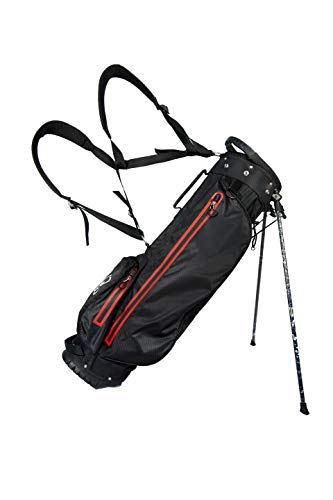 Clearance Golf Resistente al Agua 7,5 Pulgadas Bolsa de Soporte - Negro/Rojo Doble Correa