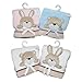 Cute crinkle ear bunny/bear fleece blanket by Soft Touch Neutral (Pink) Bunny