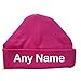 Personalised Newborn Baby Beanie Hat s (HOT PINK) - Soft 100% Cotton headwear New Baby Grow Boy Clothing Girl Cute Mum Dad Mummy Daddy Custom Parent Birth Gift bib Present by Fonfella