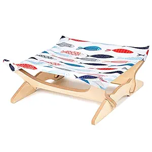 Aoccy Cat Hammock Bed Elevated Pet Bed Breathable Detachable Cat Bed for Rabbit Cat Kitten Puppy