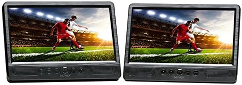 Denver MTW-1085 Portable In-Car Dual Screen 10.1” LCD Screen DVD Player with Headphones, Remote and Headrest Mounts