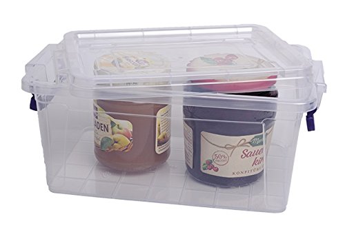 HRB Aufbewahrungsbox 1,75 – 22 L Lagerbox Box mit Deckel Stapelbox, Lebensmittelecht (3 Liter, 26x17x11,5 cm) - 2