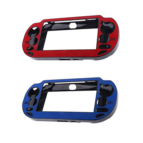 Preisvergleich Produktbild MagiDeal 2 Stück Schutzhülle Aluminium Außenschale mit mit glänzend Kunststoff Rahmen für Sony PSA Vita PSV1000 Spielkonsole