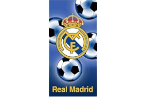 ASDITEX Real Madrid Toalla de Playa, Diseño de Fútbol, 75 x 150 cm, 100% Algodón