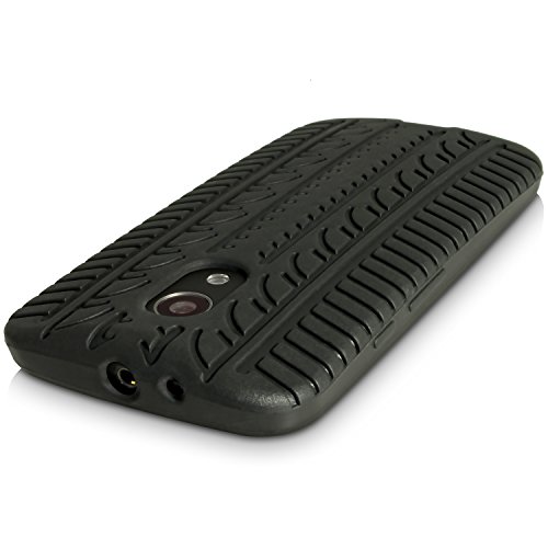igadgitz U3430  Neum  tico Silicona Gel Goma Funda Carcasa y Protector Pantalla  Negro