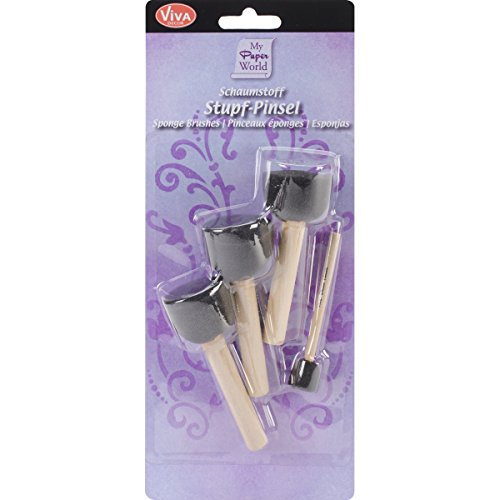 Viva Decor VD930000400 Schaumstoff Stupf-Pinsel 4-er Set, Synthetic Material, mehrfarbig, 25.4 x 10.8 x 3.8 cm