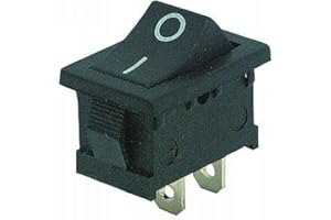 ETT Mini interruptor de balancín de 2 pines (0/1), negro, CA 250 V/3 A, 2 posiciones: ON/OFF