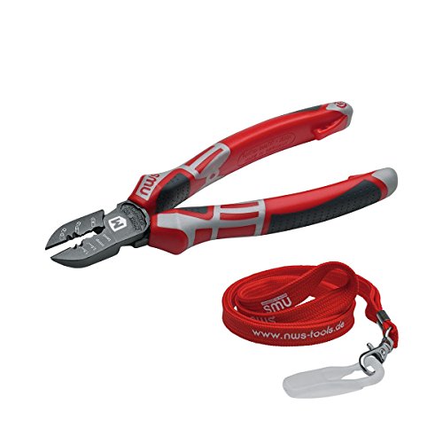 KFZ Elektrik Seitenschneider 3in1 von GEBRÜDER MACHER 50524 | Made in Germany | Schneiden - Abisolieren - Crimpen | Kabelbruch reparieren | 190mm | mit Sicherungsband