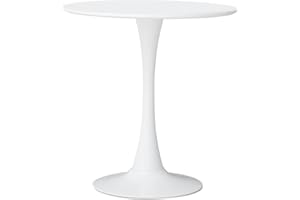 EGOONM Tavolo da Pranzo Rotondo con Base a Piedistallo, Piccolo Tavolo Rotondo per Cucina, Sala da Pranzo, Soggiorno, Caffetterie, Il Desktop è un Pannello Completo (Bianco, 70 * 70 * 75cm)