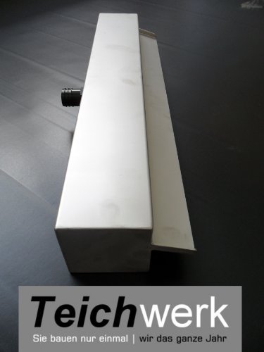 TEICHWERK Edelstahl Wasserfallschale 60 cm breit | Wasserspeier - 3