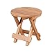 Produktbild YANGMAN Tragbarer faltender runder Hocker, klein, platzsparend, verschleißfest, für Picknick-Badezimmer-Gartenfischen-Duschfußstütze Indoor Outdoor, 25x25x25 cm, natürliche Farbe