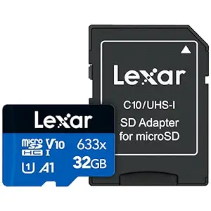 Crucial Lexar High-Performance microSDHC 633x 32GB UHS-I Card w/SD Adapter - LSDMI32GBBNL633A