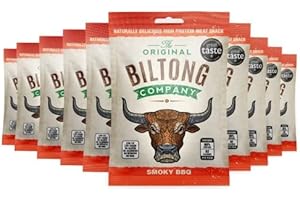 Original Biltong Big Bag High Protein Healthy Snack Made from British & Irish Beef by The Original Biltong Company (30 g x 10, Smoky BBQ)