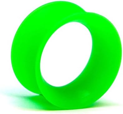 Kaos Original Silicone Skin Eyelet - UV Green - Ultra Thin Flesh Tunnel (16mm - 5/8")