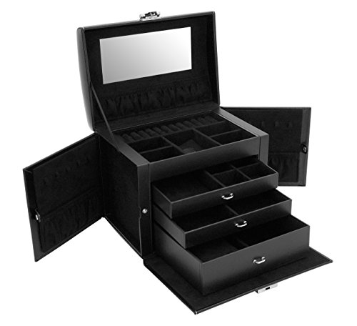 Friedrich|23 Damen-Schmuckkasten London Leder schwarz – 26103-2 - 9