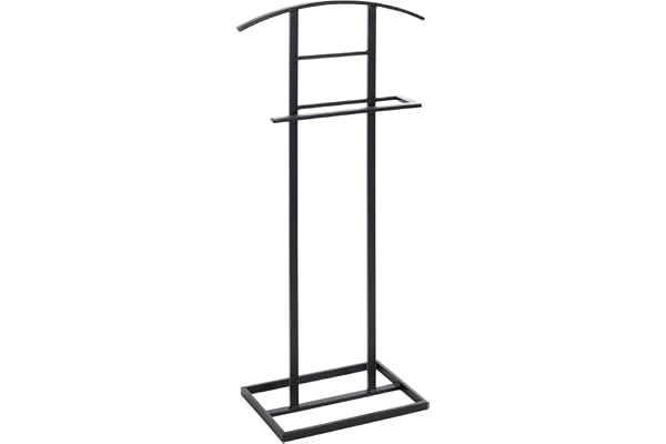 HAKU herrbetjänt i metall, svart, stilla betjänt – mått: B 45 x H 101 x D 26 cm, stil: modern