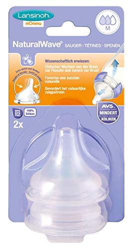 Lansinoh Momma Medium Flow Teats for Newborn (Pack of 2, Transparent)