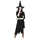 Produktbild Hallowmax Damen Halloween Unregelmäßig Schwarz Erwachsene Hexe Cosplay Kostüm